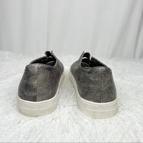 EILEEN FISHER / metallic gray silver green slip on sneakers / 7 - Picture 7 of 10